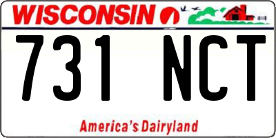 WI license plate 731NCT