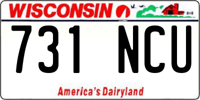 WI license plate 731NCU