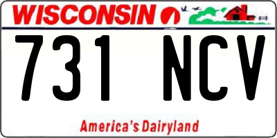 WI license plate 731NCV