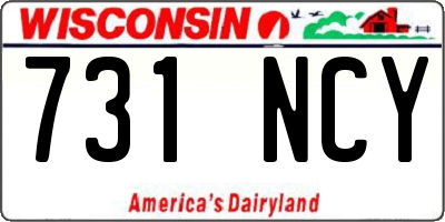 WI license plate 731NCY