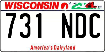 WI license plate 731NDC