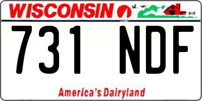 WI license plate 731NDF