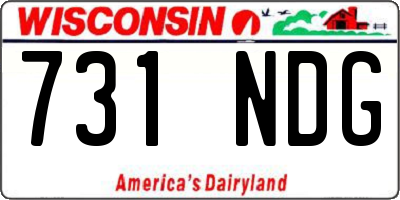 WI license plate 731NDG
