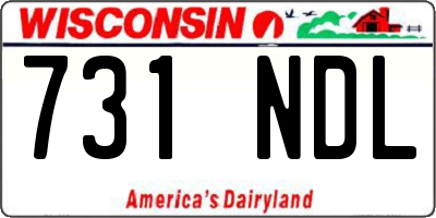 WI license plate 731NDL