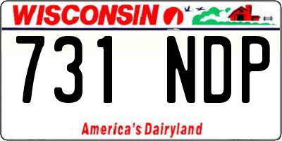 WI license plate 731NDP