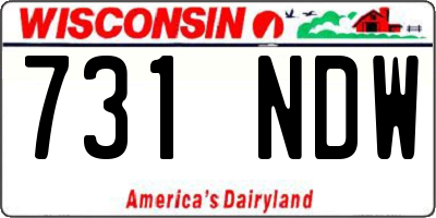 WI license plate 731NDW