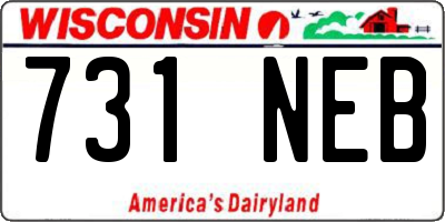 WI license plate 731NEB