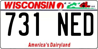 WI license plate 731NED