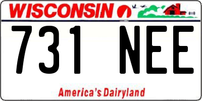 WI license plate 731NEE
