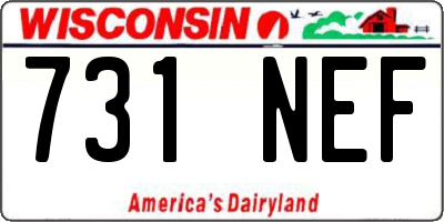 WI license plate 731NEF