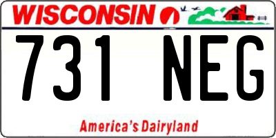 WI license plate 731NEG