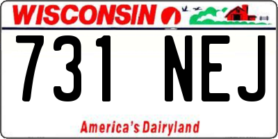 WI license plate 731NEJ