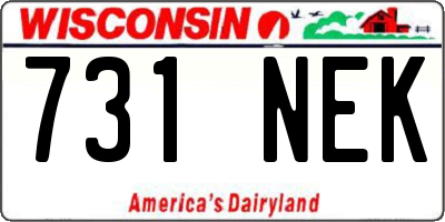WI license plate 731NEK