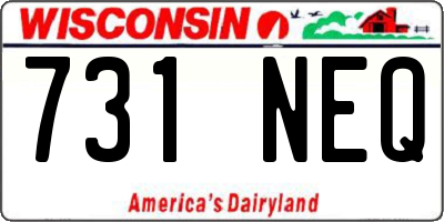 WI license plate 731NEQ
