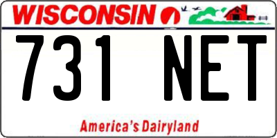 WI license plate 731NET