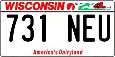 WI license plate 731NEU