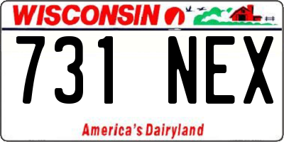 WI license plate 731NEX
