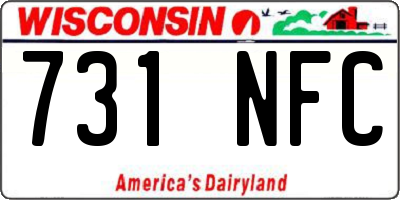 WI license plate 731NFC