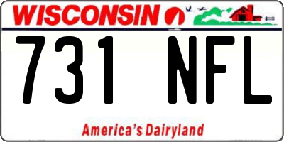 WI license plate 731NFL