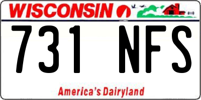 WI license plate 731NFS