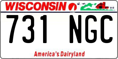 WI license plate 731NGC