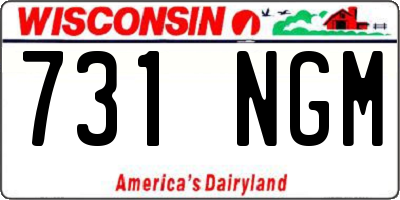 WI license plate 731NGM