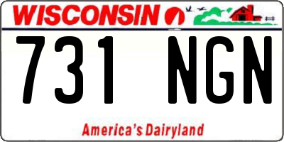 WI license plate 731NGN