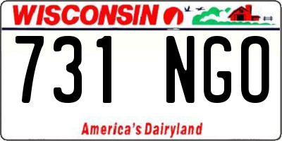 WI license plate 731NGO