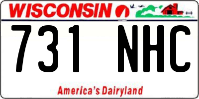 WI license plate 731NHC