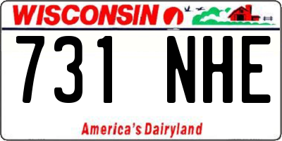 WI license plate 731NHE