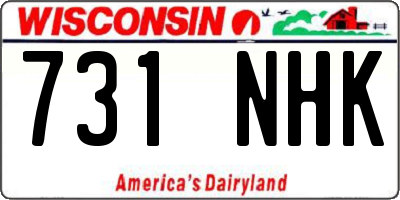 WI license plate 731NHK