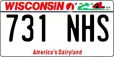 WI license plate 731NHS