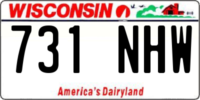 WI license plate 731NHW