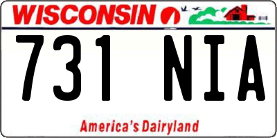 WI license plate 731NIA