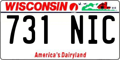 WI license plate 731NIC