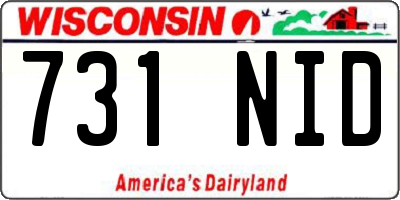 WI license plate 731NID