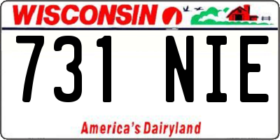 WI license plate 731NIE