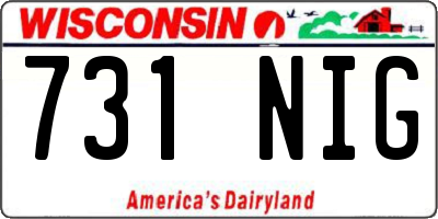 WI license plate 731NIG