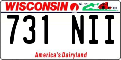 WI license plate 731NII