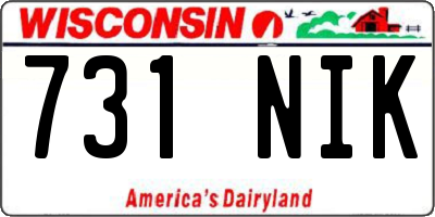 WI license plate 731NIK