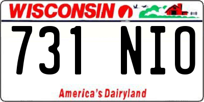 WI license plate 731NIO