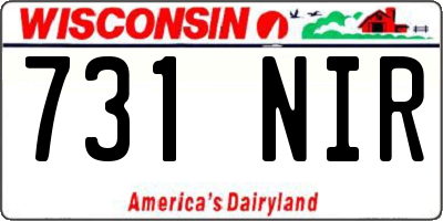 WI license plate 731NIR