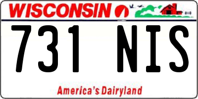 WI license plate 731NIS