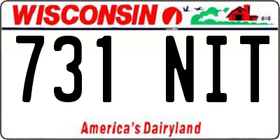 WI license plate 731NIT