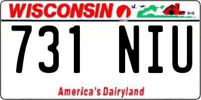 WI license plate 731NIU