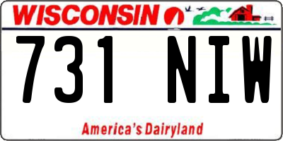 WI license plate 731NIW