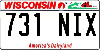 WI license plate 731NIX