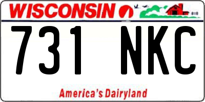 WI license plate 731NKC