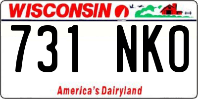 WI license plate 731NKO