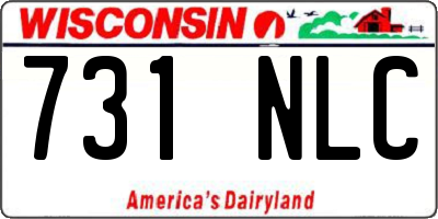 WI license plate 731NLC